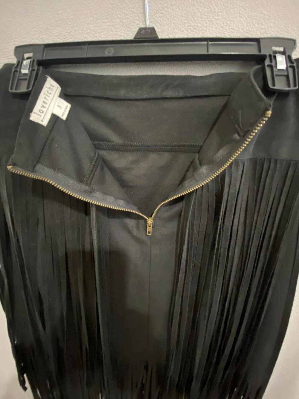 Loveriche Black Fringe Skirt Size Small Boho Western Festival Tassel Skirt - Picture 4 of 8